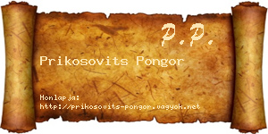 Prikosovits Pongor névjegykártya